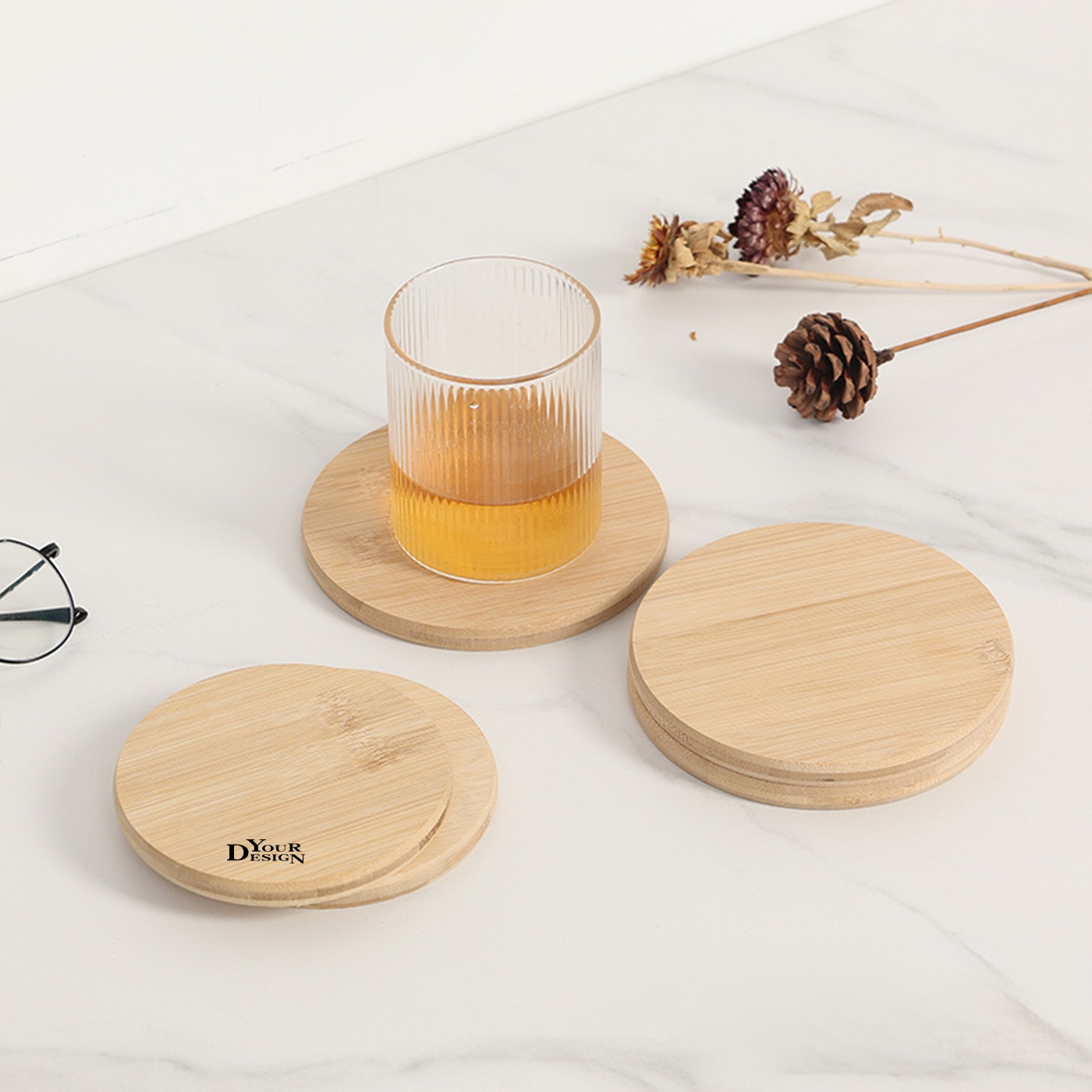 Custom Round Wooden Coasters1