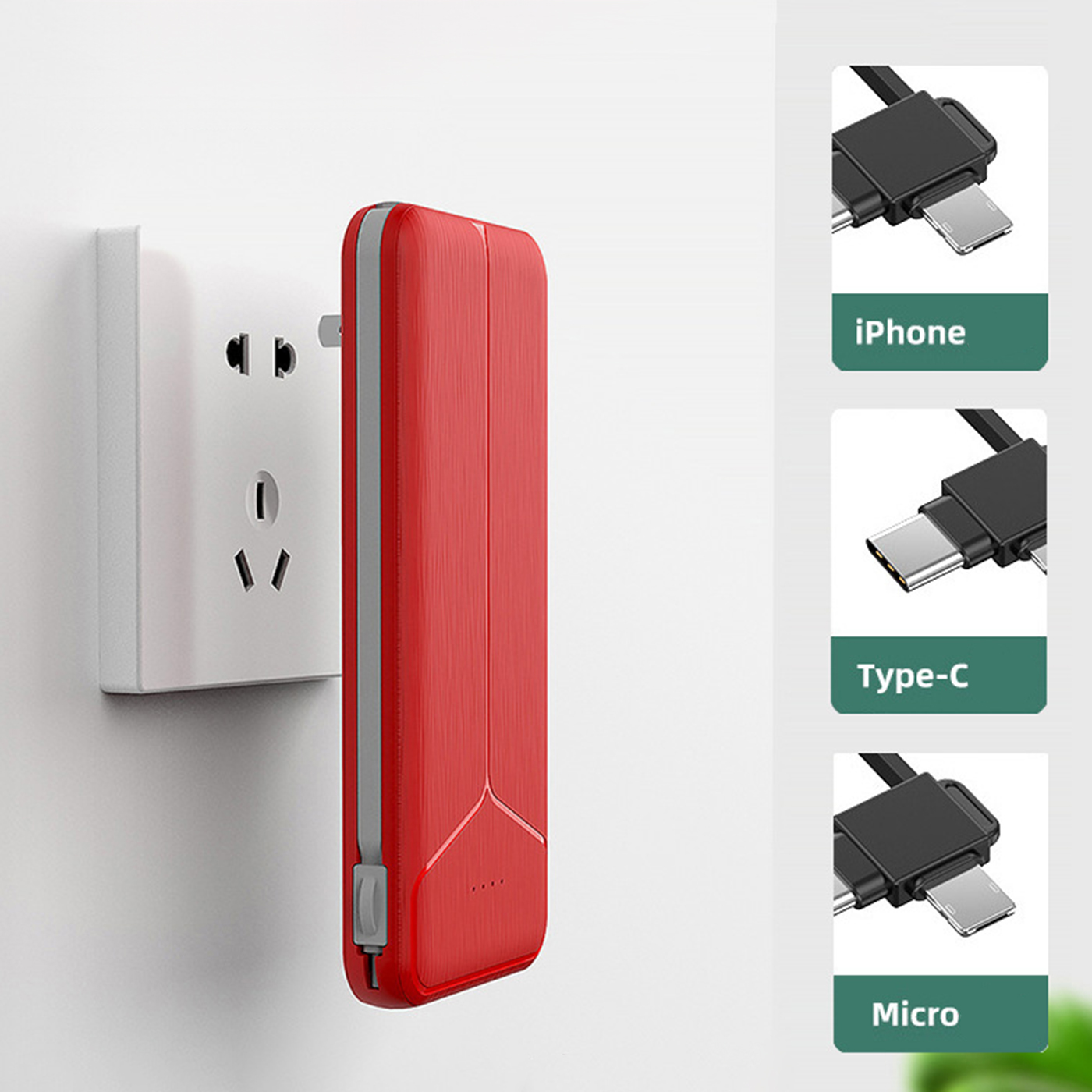 Power Bank With Built-in Plug2