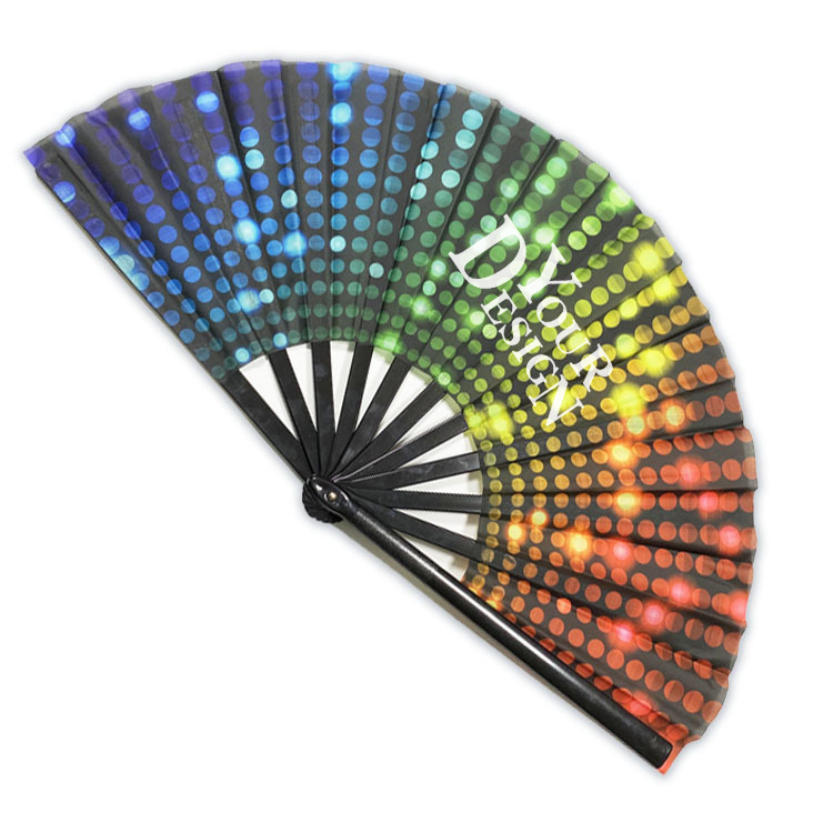 Fluorescent Folding Hand Fan2