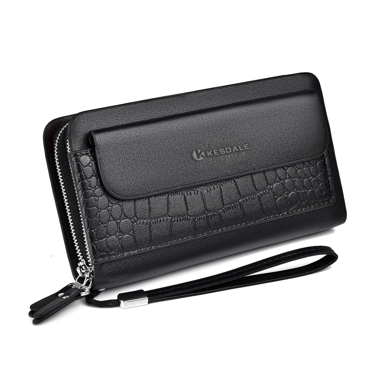 Double Zippers Men's Wallet Bag