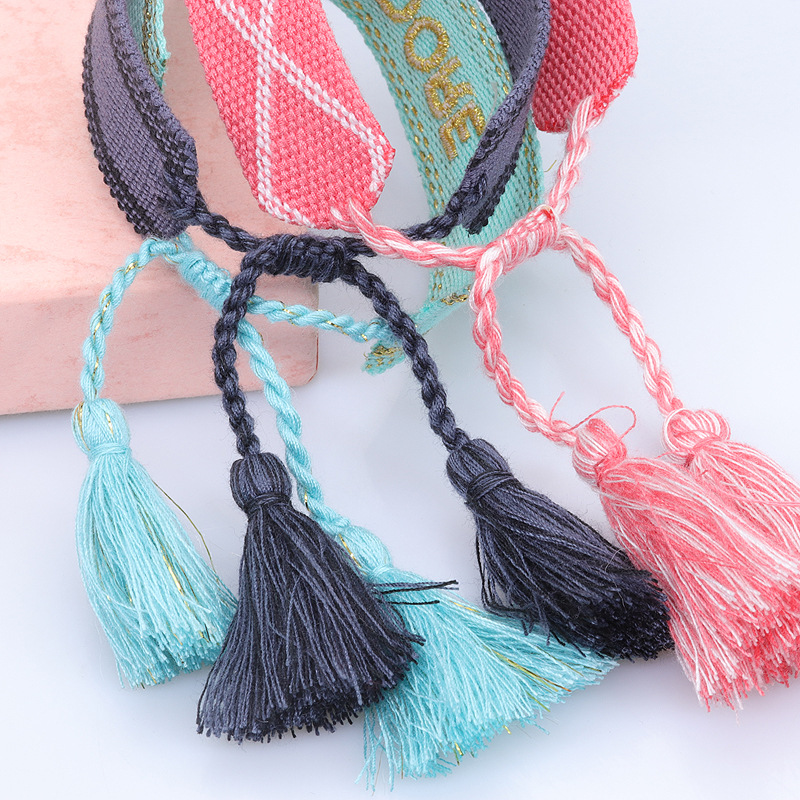 Adjustable Embroidery Tassel Women Bracelet2