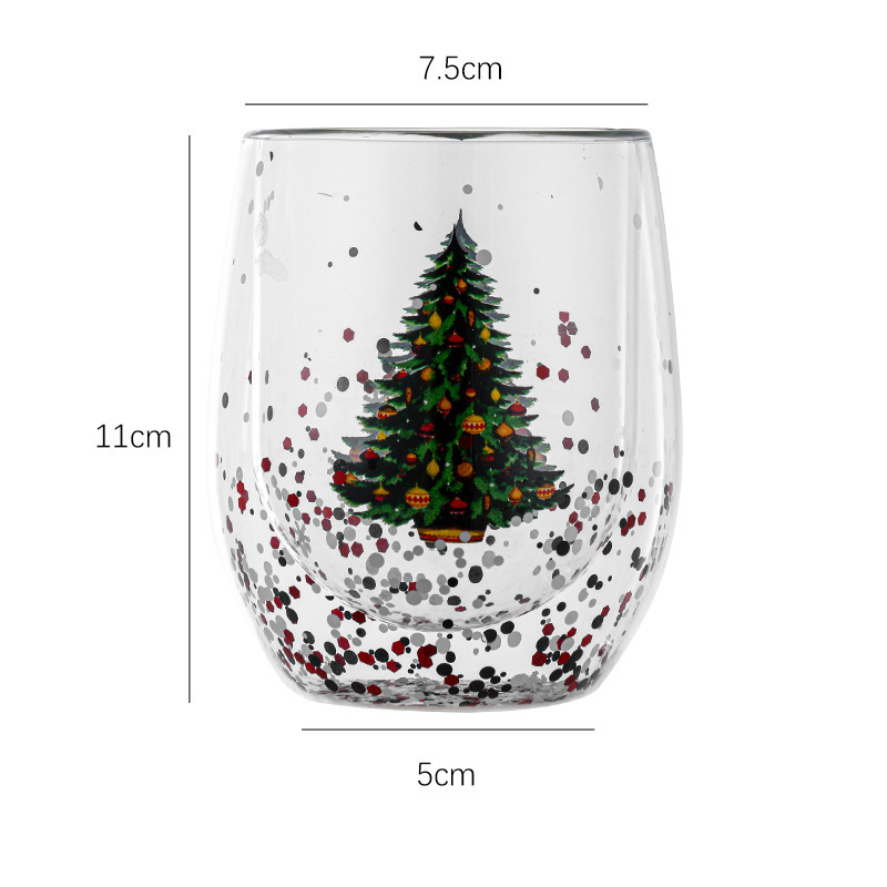 Double Wall Christmas Glass Mug2