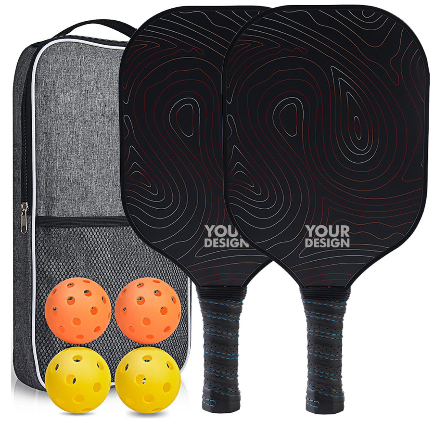 Carbon Fiber Pickleball Paddle Racket Set