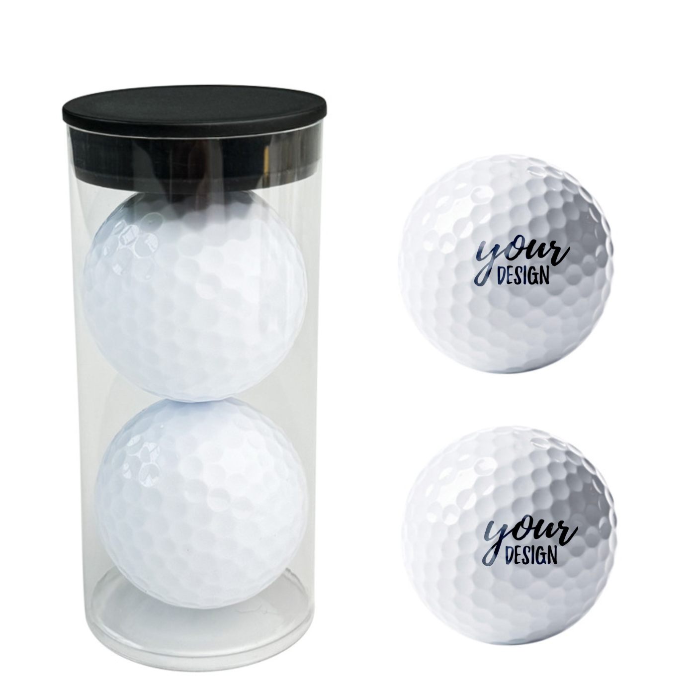 2pcs Golf Ball With Plastic Tube