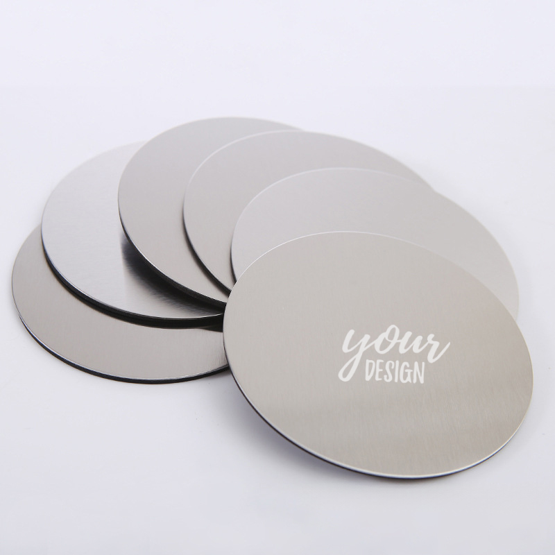 Stainless Steel Round Coasters With Holder1