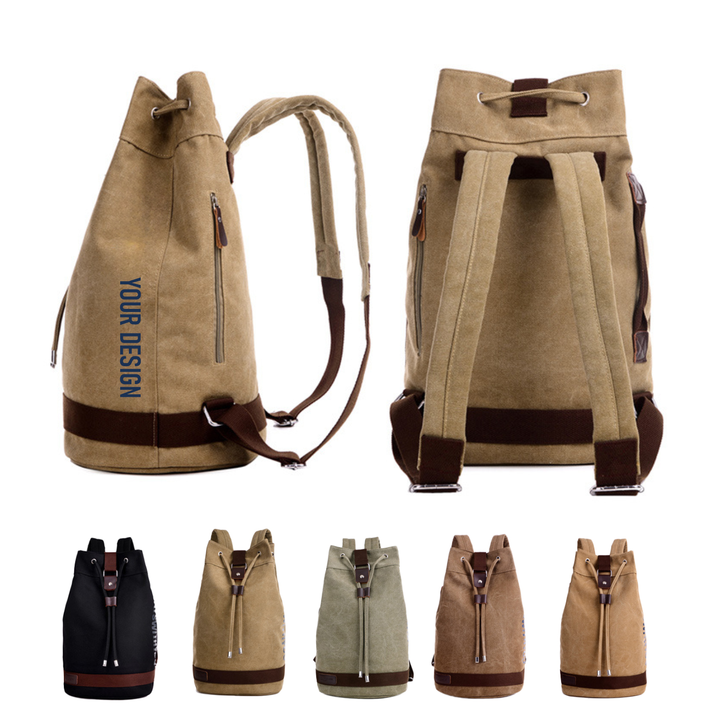 Canvas-Rucksack Mit Kordelzug