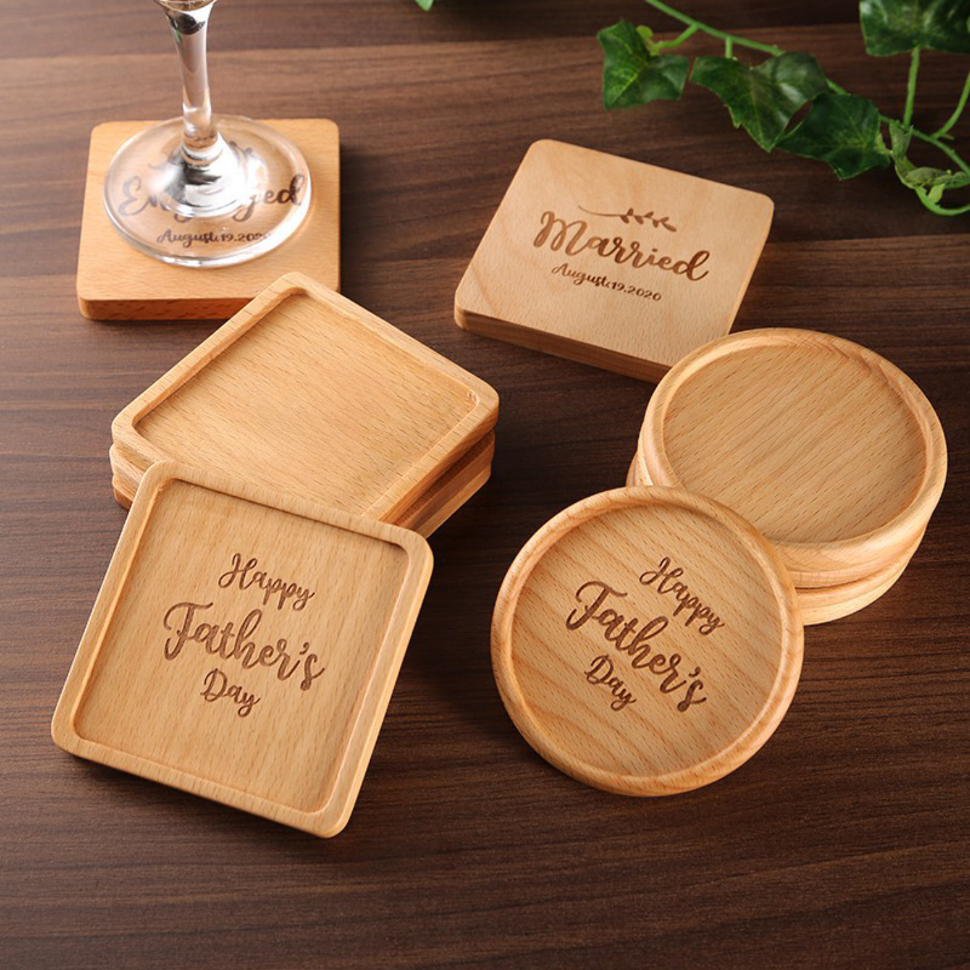 Custom Wood Drink Coaster2