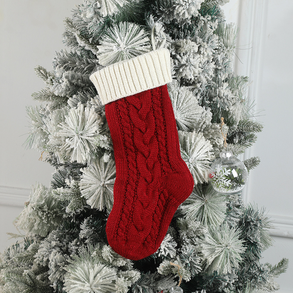 Large Cable Knitted Christmas Stockings2