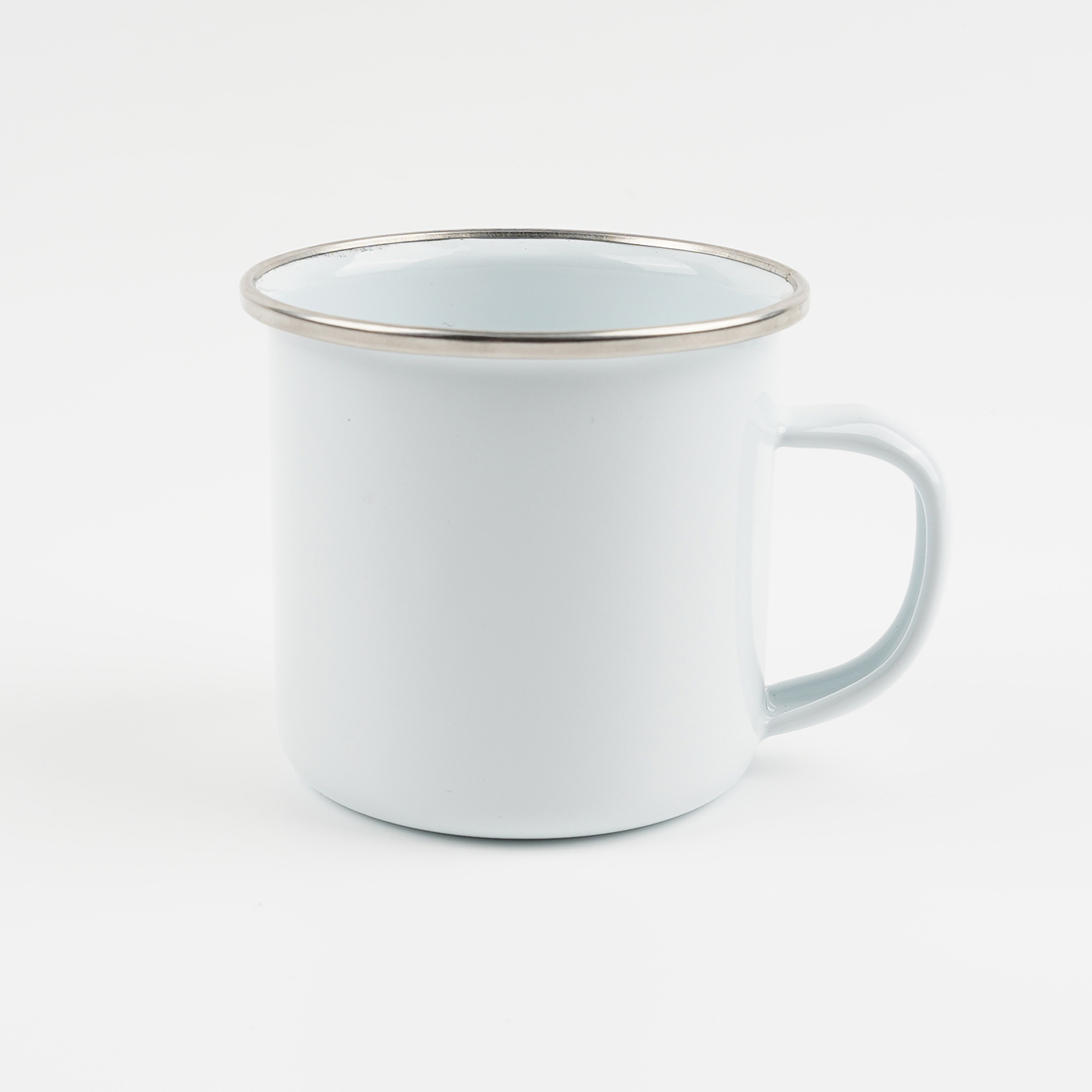 Promo 8 oz. Enamel Mug With Silver Rim2