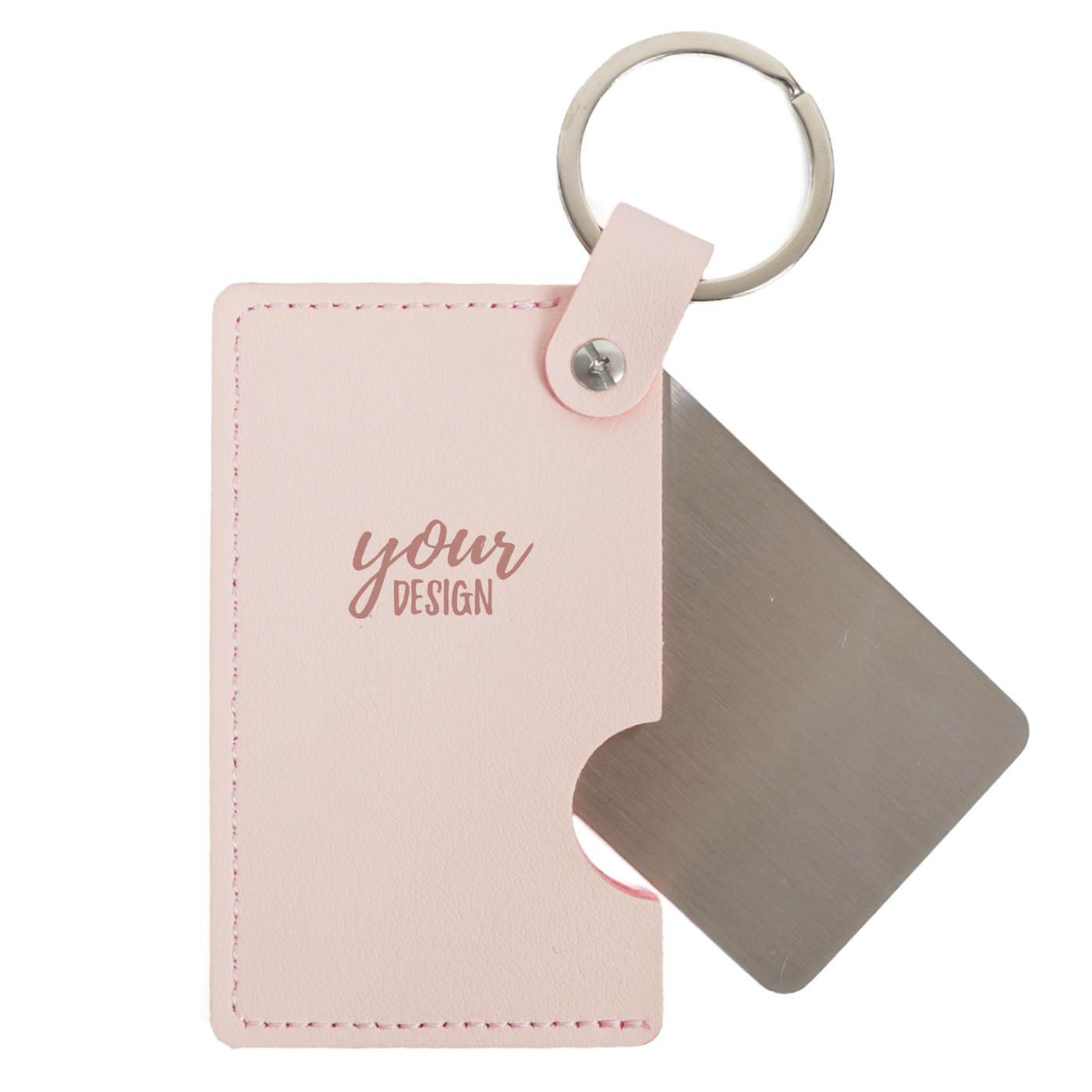 PU Leather Mini Mirror With Key Ring