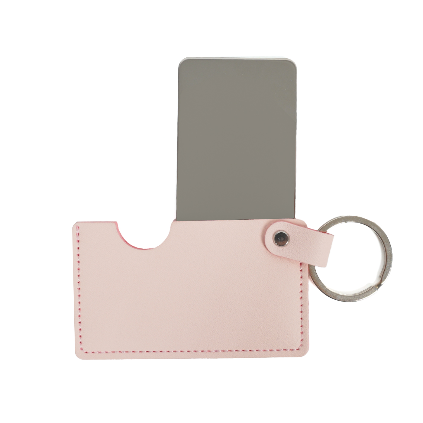 PU Leather Mini Mirror With Key Ring1