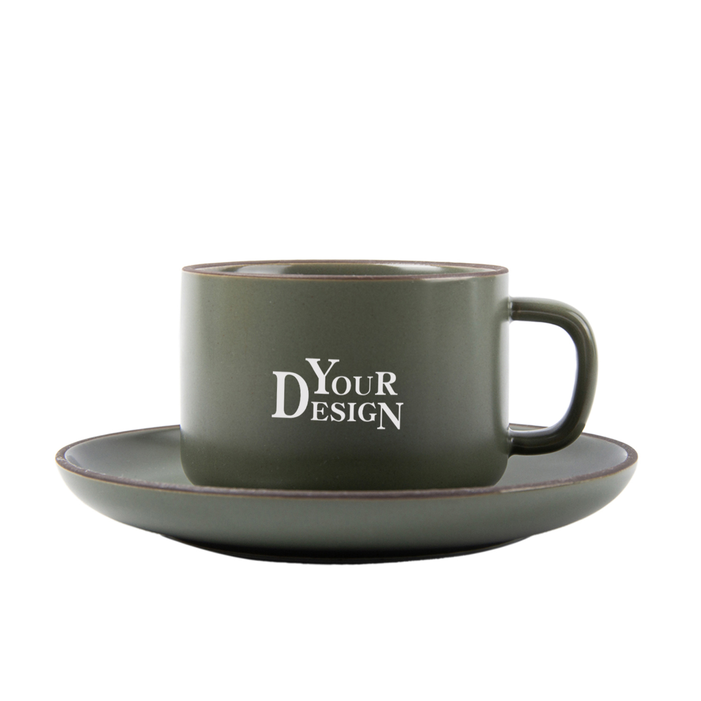 8 oz. Ceramic Coffee Cup With Saucer