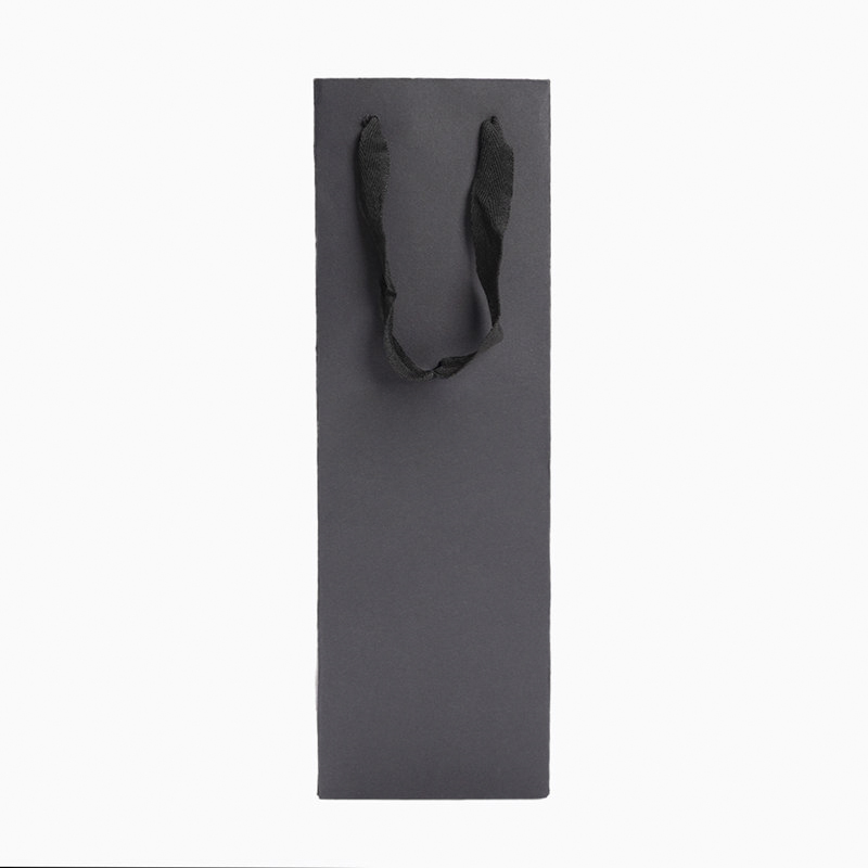 Single Bottle Black Cardboard Wine Gift Bag1