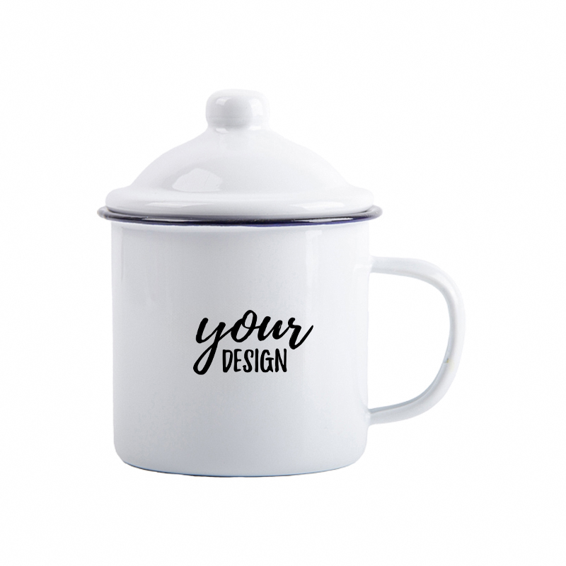 Custom Gift Enamel Mug With Lid