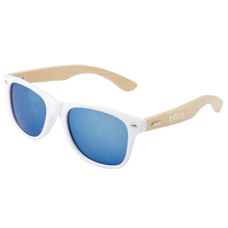 Mirrored Bamboo Frame Sunglasses