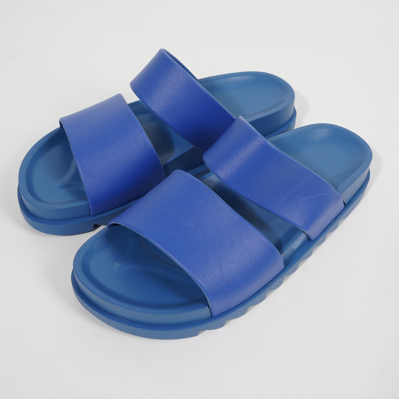 Solid Color Double Strap Slide Sandal2