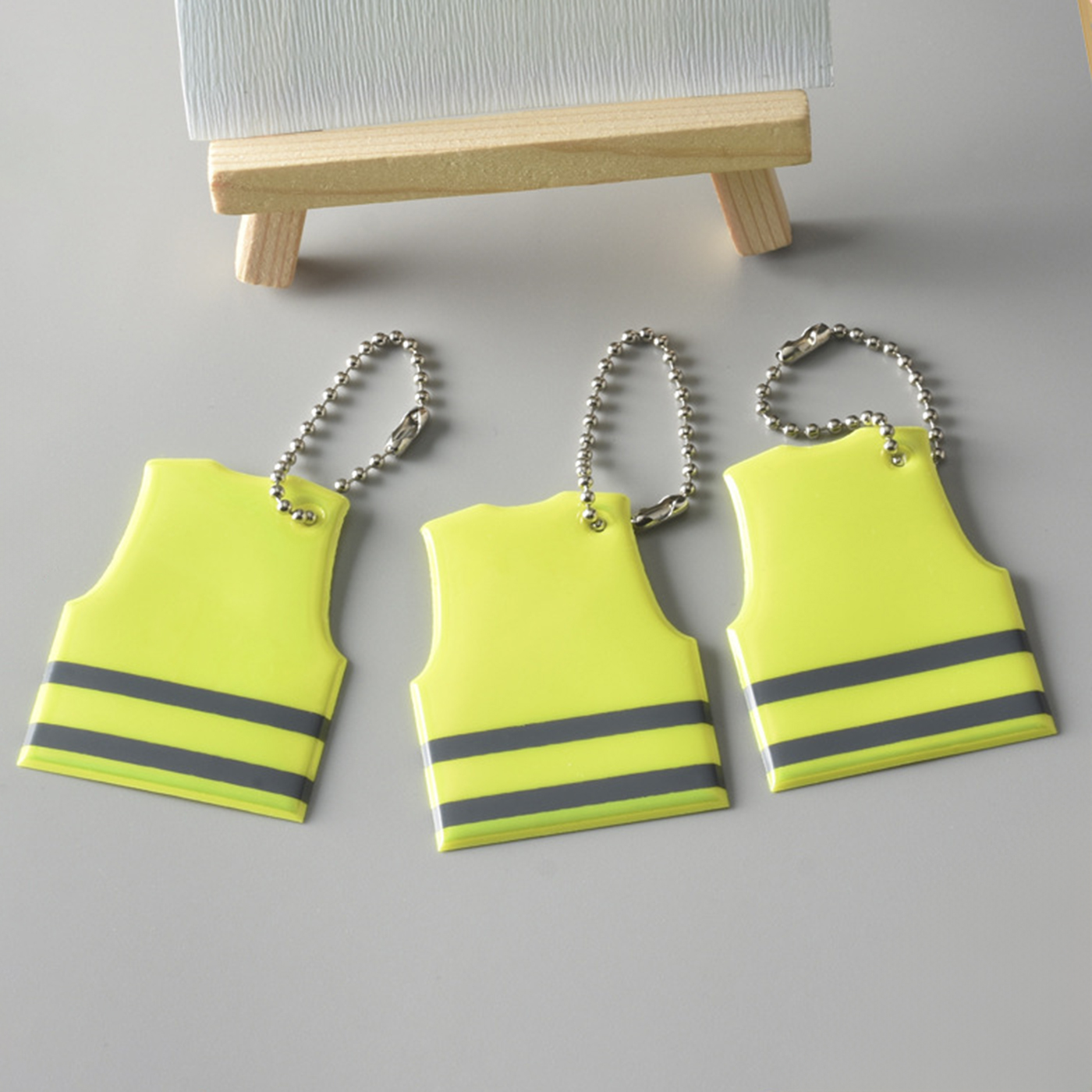 Safety Vest Shaped Reflective Keychain1