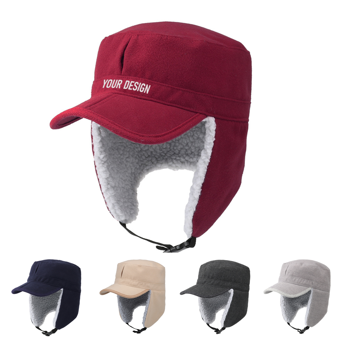 Personalized Polar Fleece Trapper Hat