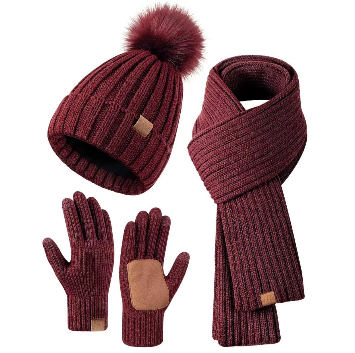 Winter Hat Gloves Scarf Set1