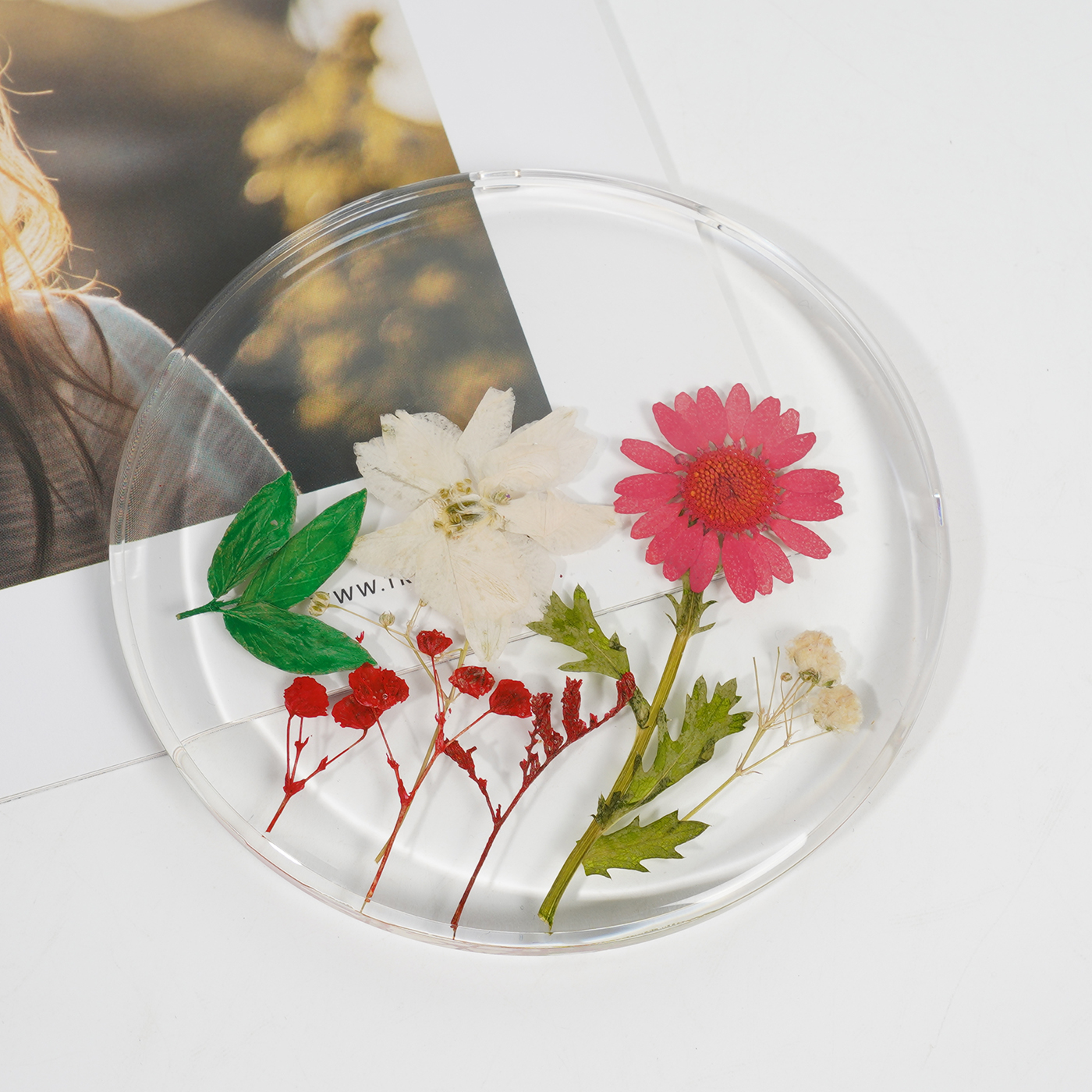 Natural Floral Resin Coaster