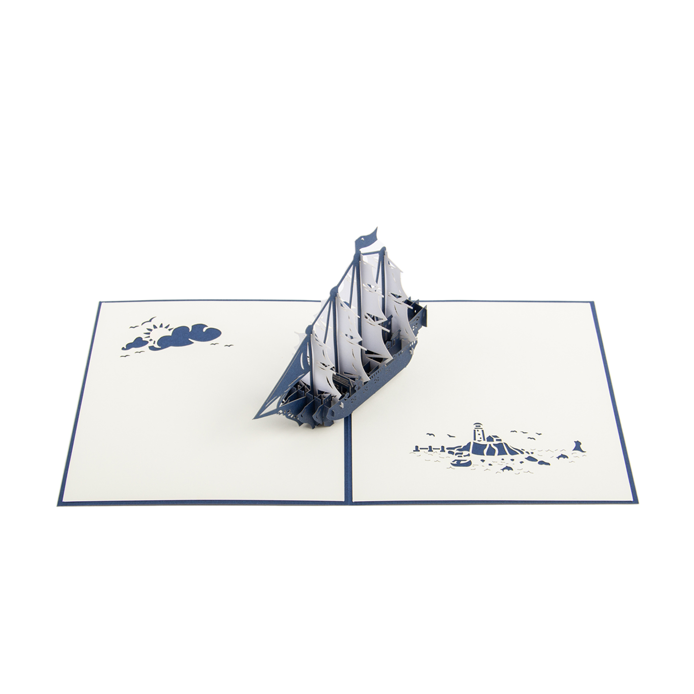 Creative 3D Sailing Boat Greeting Card1