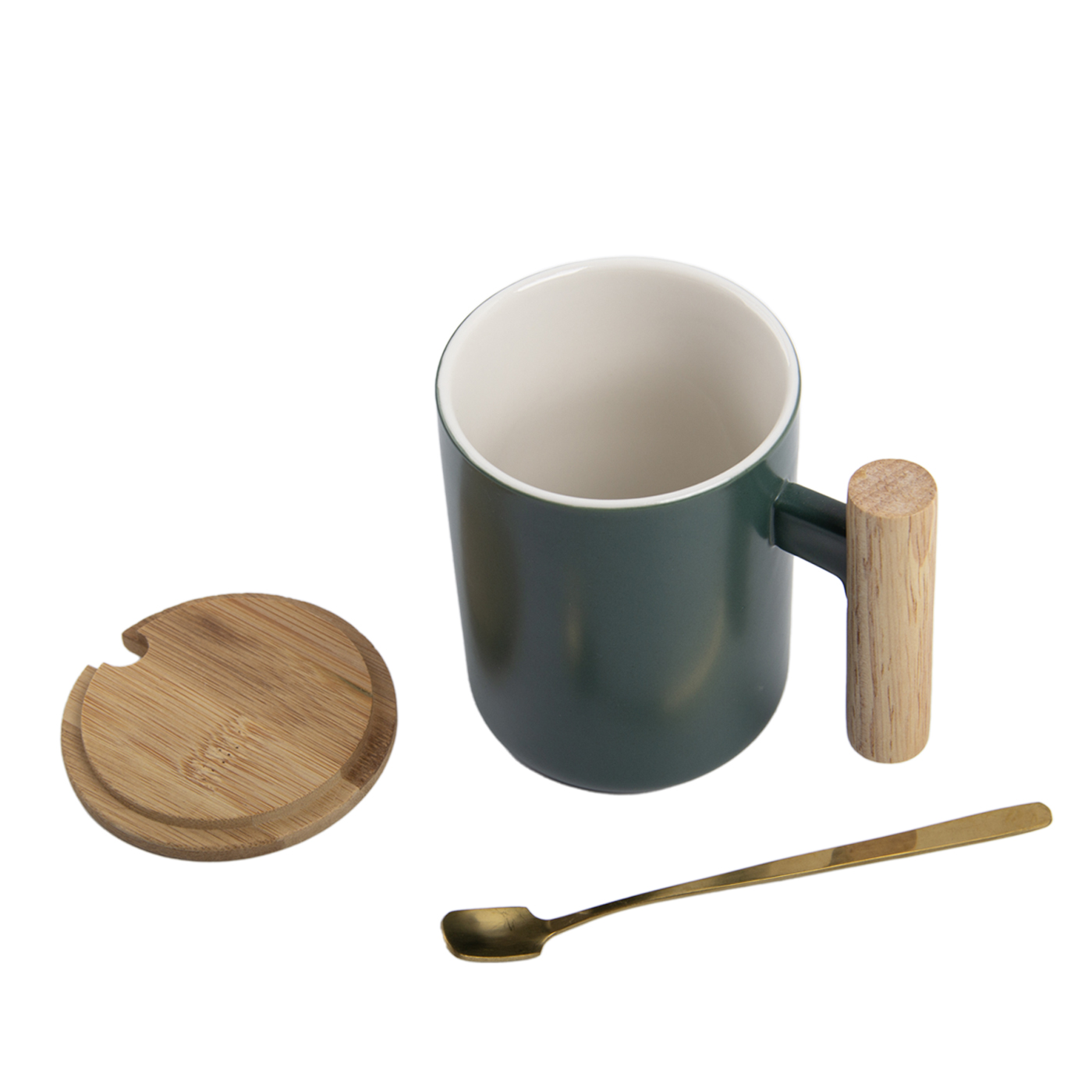 13 oz. Wood Handle Ceramic Mug1