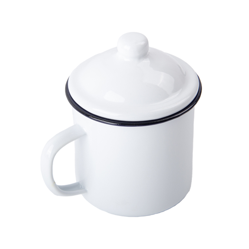 Custom 180ml Enamel Mug With Lid2