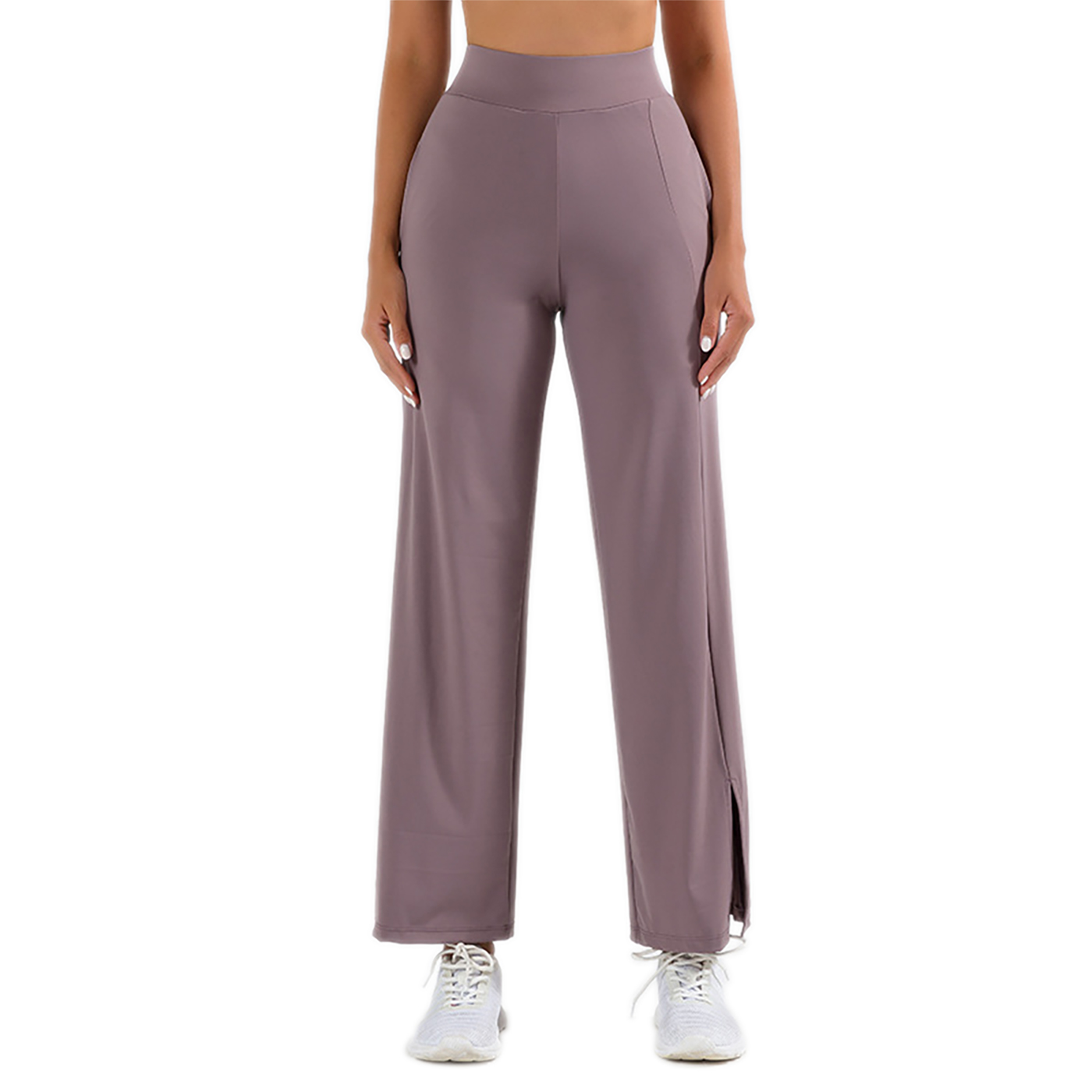Yogahose, Damen, Schlitz, weites Bein