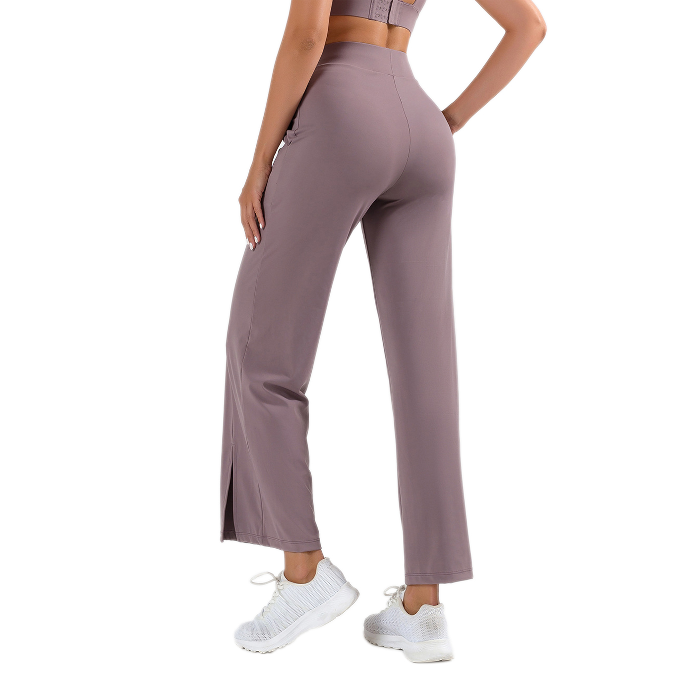 Women Slit Flare Wide Leg Yoga Pants1