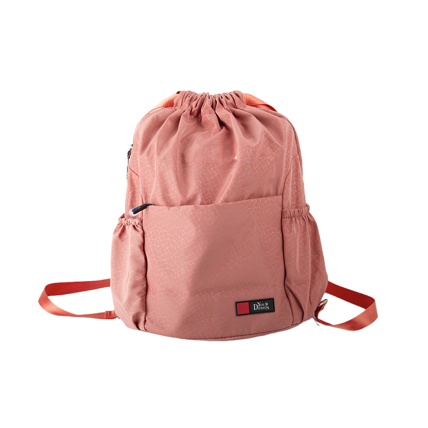 Drawstring Backpack With Front Zipper Pocket2