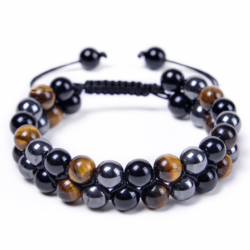 Unisex Adjustable Double Beaded Bracelet