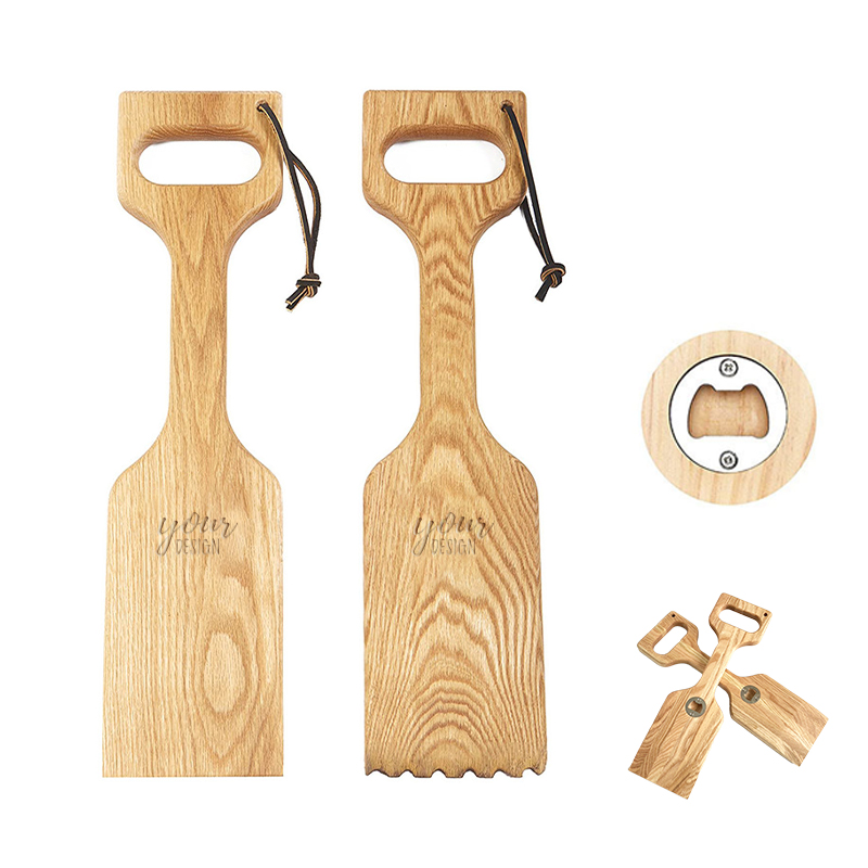 Wood BBQ Grill Scraper With Opener2