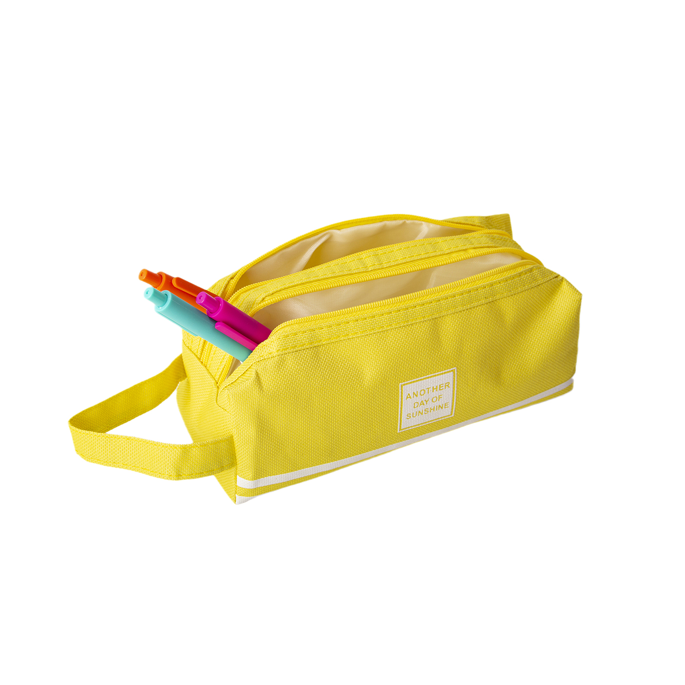 Custom Double layer Canvas Pencil Pouch With Handle4