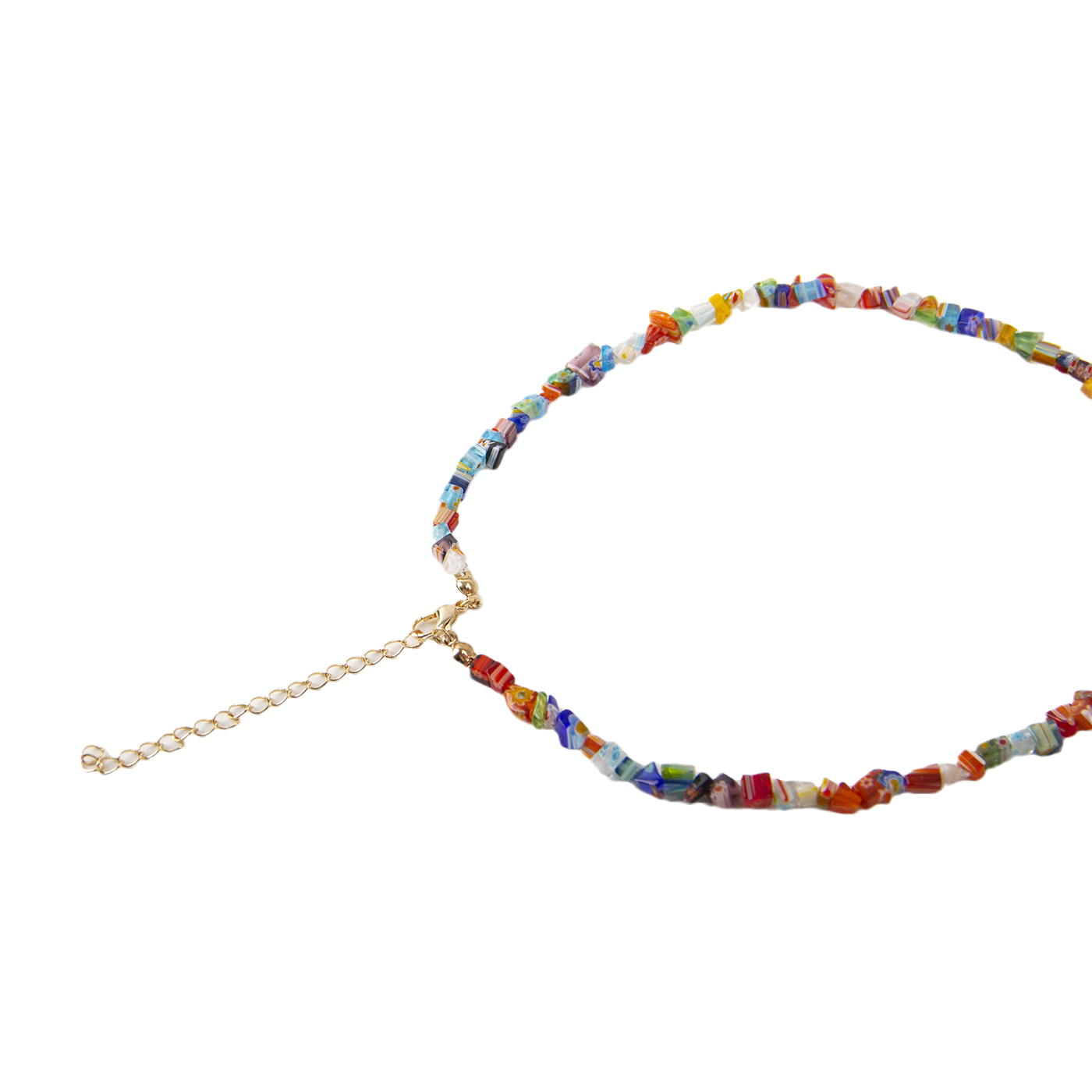 Colored Glass Stone Necklace1