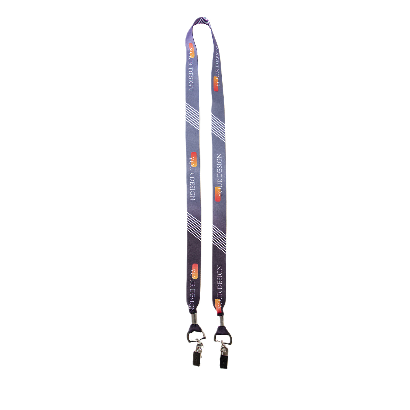 Custom Lanyard With Double Bulldog Clip