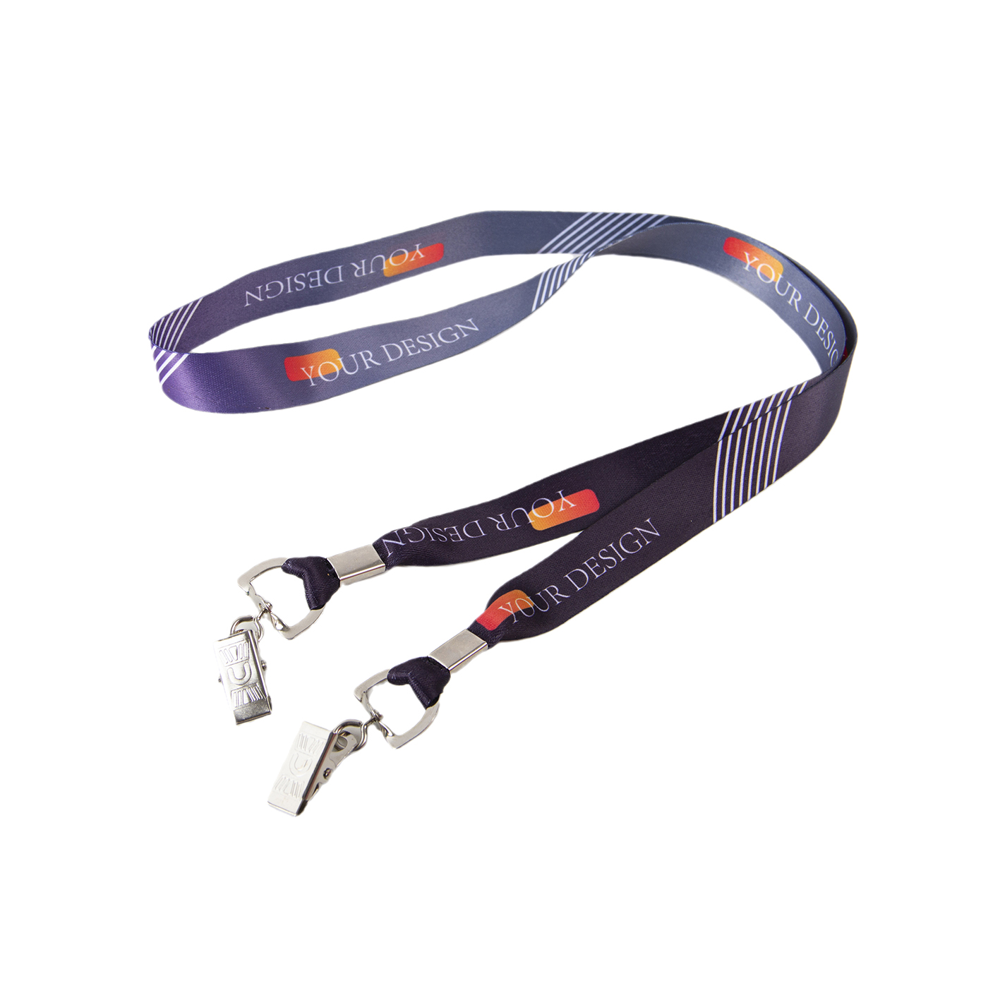 Custom Lanyard With Double Bulldog Clip1